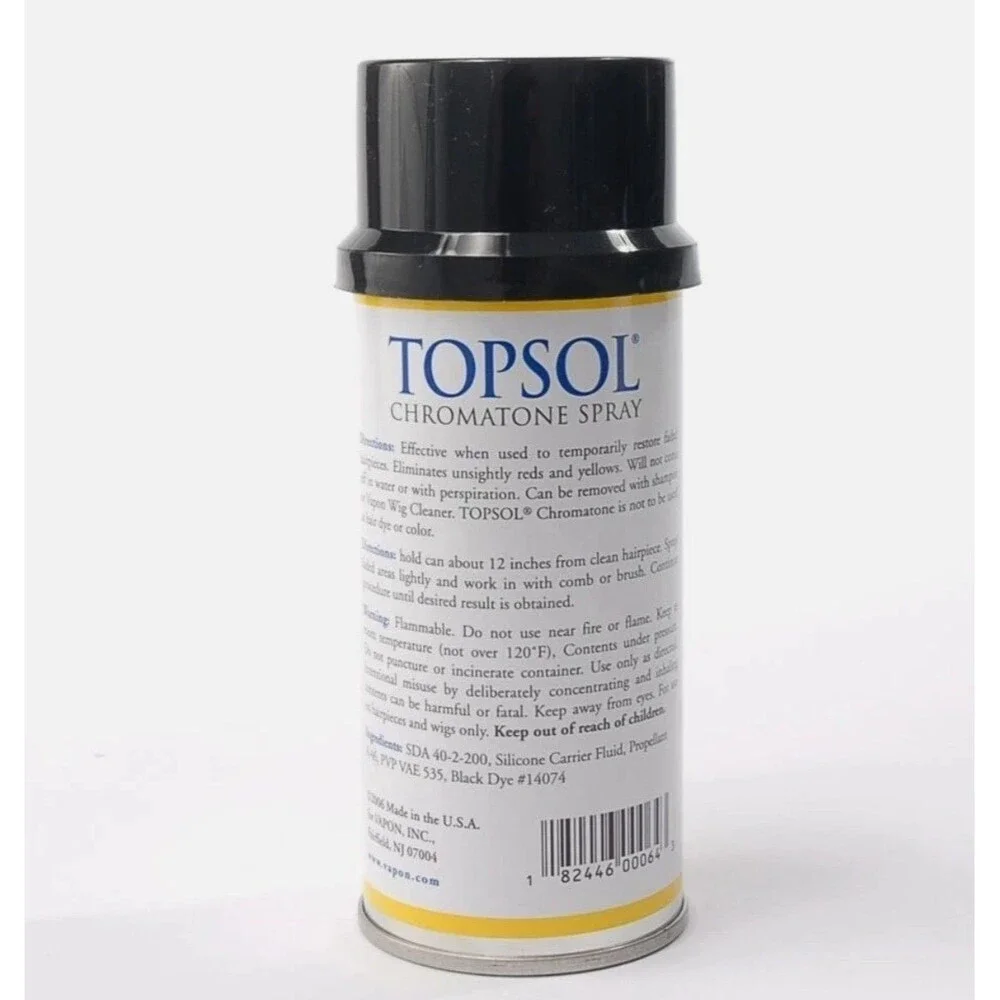 Vapon Topsol Chromatone Spray Black 4 Oz 2-Pack Hairpieces Wigs Toupees